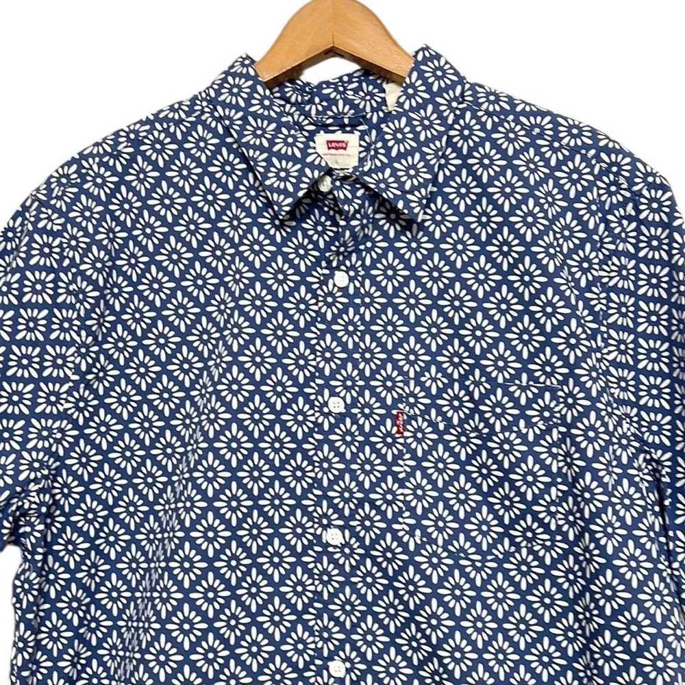 Levis Button Down Shirt Men's Size Large Short Sleeve One Pocket Standard Fit - Picture 2 of 12